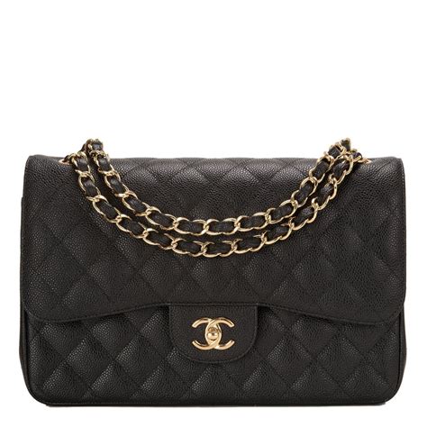 chanel jumbo black caviar gold hardware|Chanel Black Quilted Caviar Jumbo Classic Double .